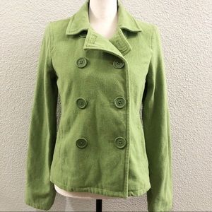 Abercrombie Green Wool Pea Coat Jacket Medium
